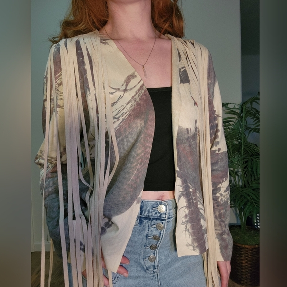 Vocal Jackets & Blazers - Y2k Vocal Fringe Faux Suede Light Jacket